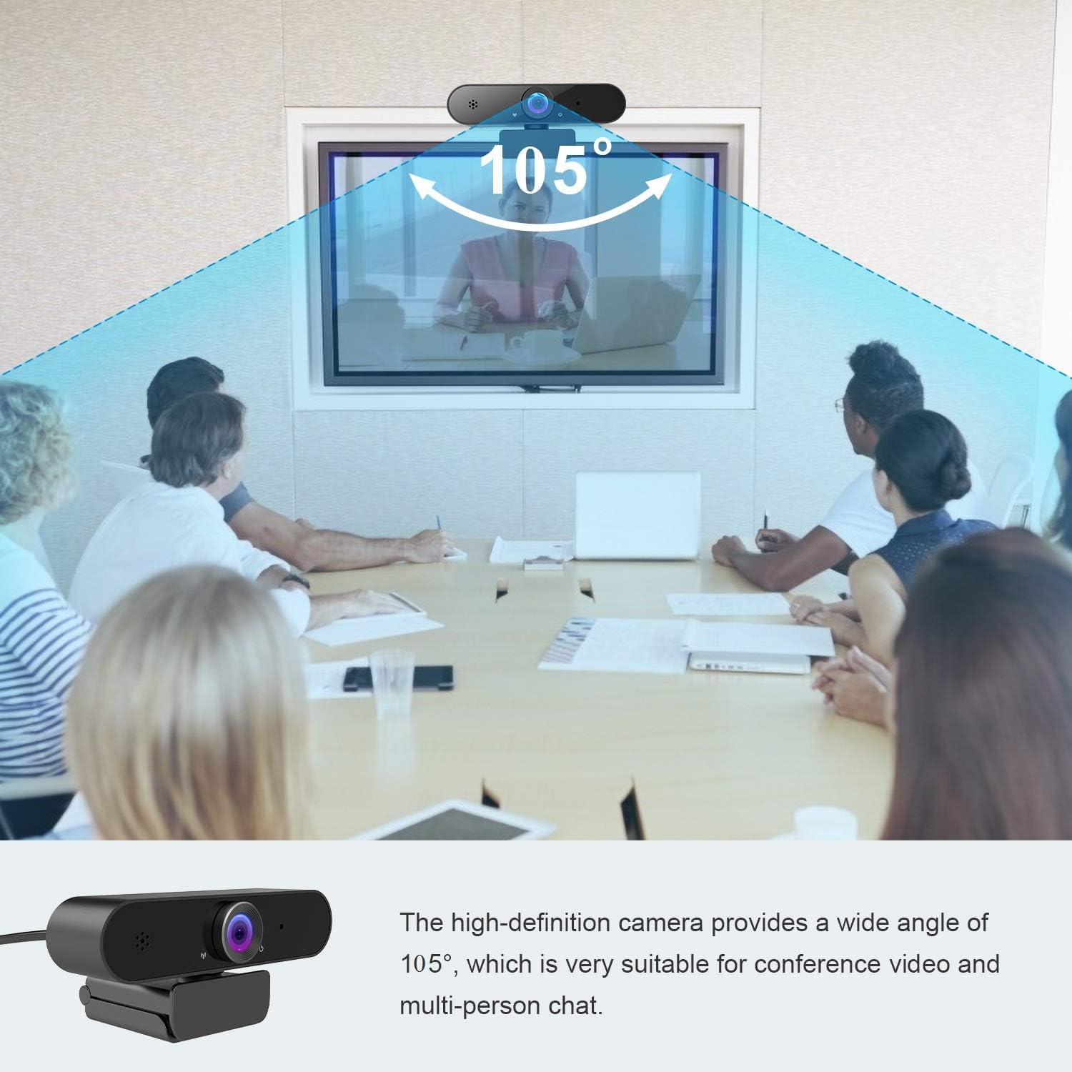 Aufixy Webcam with Microphone, 2K HD Webcam with Privacy Protection Streaming USB Webcams Camera for PC Video Conferencing Calling Gaming, Laptop Desktop Mac Skype/YouTube/Zoom-Plug and Play