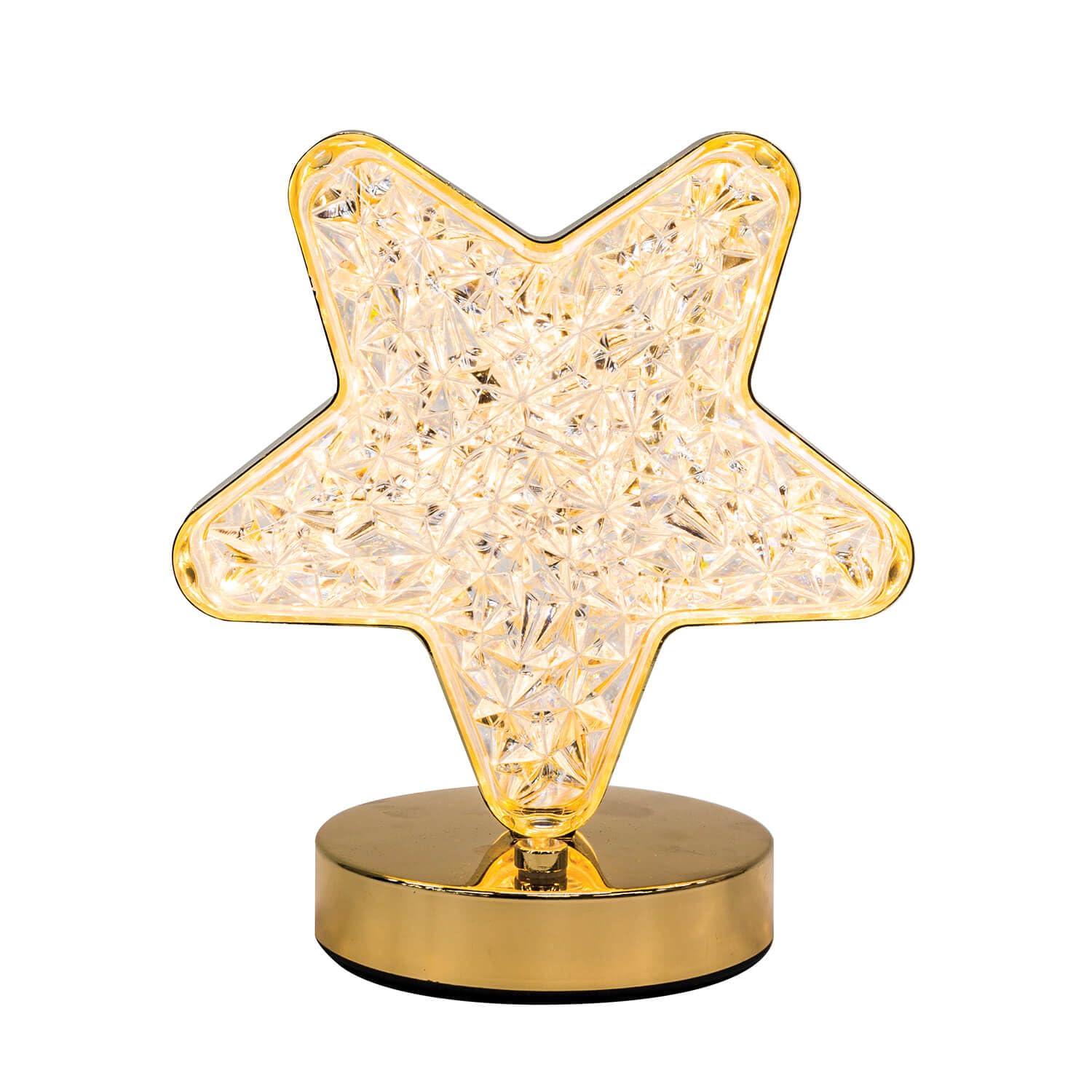 Coopers Of Stortford Gold Usb Rechargeable Table Lamp Night Light | Moon Or Star (Star)