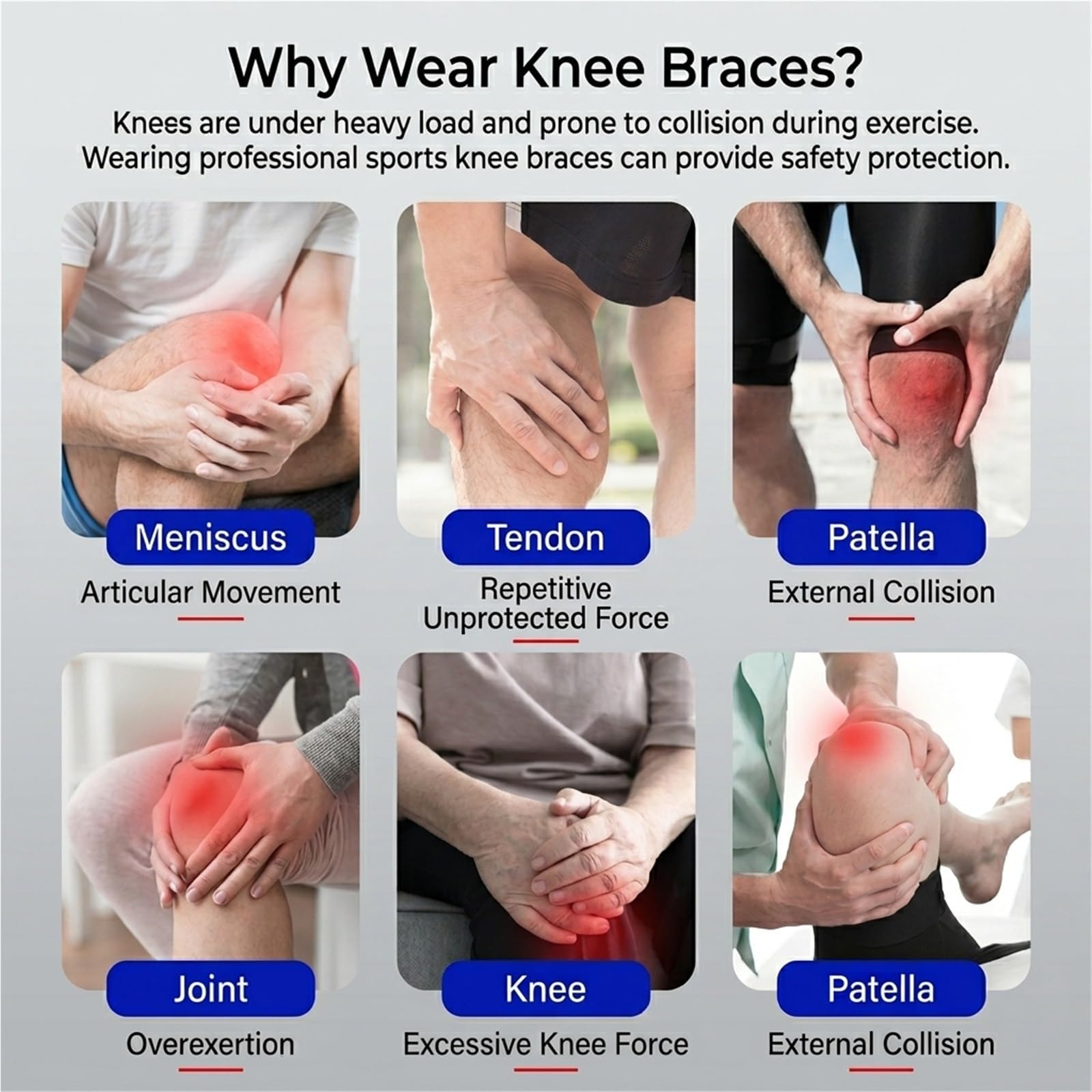 Genouillère de compression pour la course à pied, le jogging et le sport : soulagement des douleurs articulaires, soutien pour hommes et femmes, genouillère simple pour l'arthrite, les déchirures