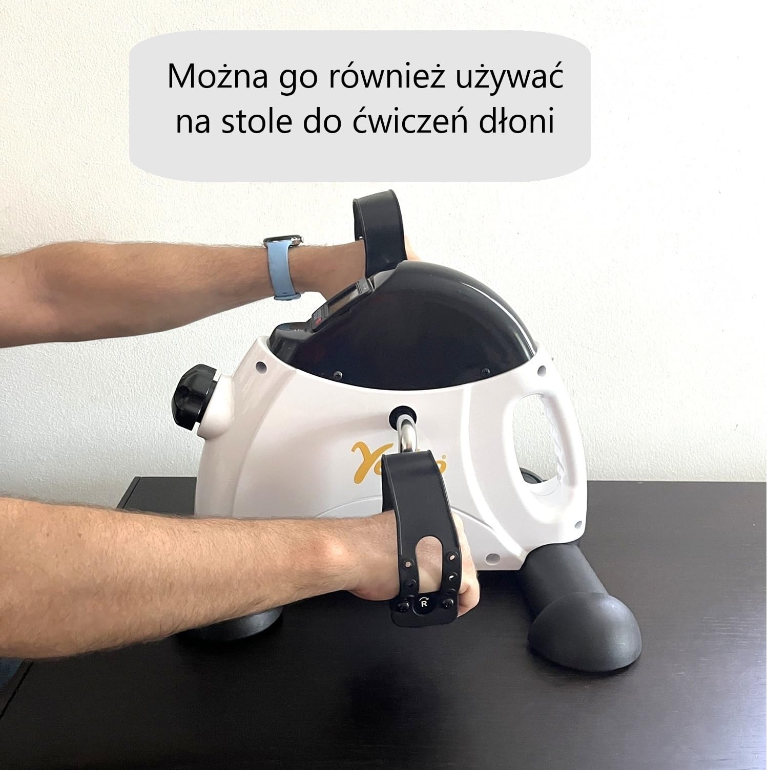 Rower treningowy nogi i ramiona do siedzenia rehabilitacyjnego treningu fitness i seniorów antypoślizgowe z monitorem i uchwytem MB211