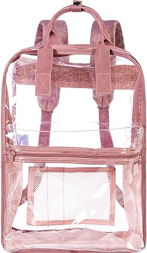 TXHVO Mochila transparente, resistente bolsa transparente para libros, mochilas de PVC transparente para hombres y mujeres