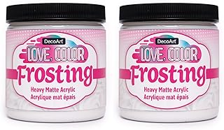 DecoArt Love Color Faux Frosting Paint – 2 Pack (8 fl oz) – Textured Decorative Paint for Cake-Inspired Crafts & DIY Home Décor