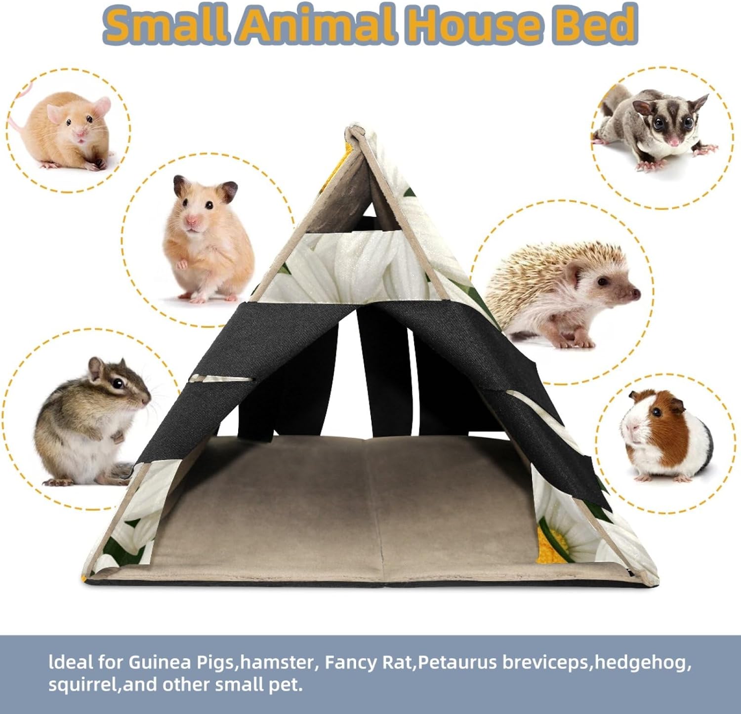 MAgiLL Guinea Pig Bed, Comfortable Hamster House, Hiding Place for Small Pets, Foldable Bed nest, Suitable for Short Rabbits, Rabbits, Ferrets, mice, Hedgehogs, and Creative Chinchilla Mouse nest