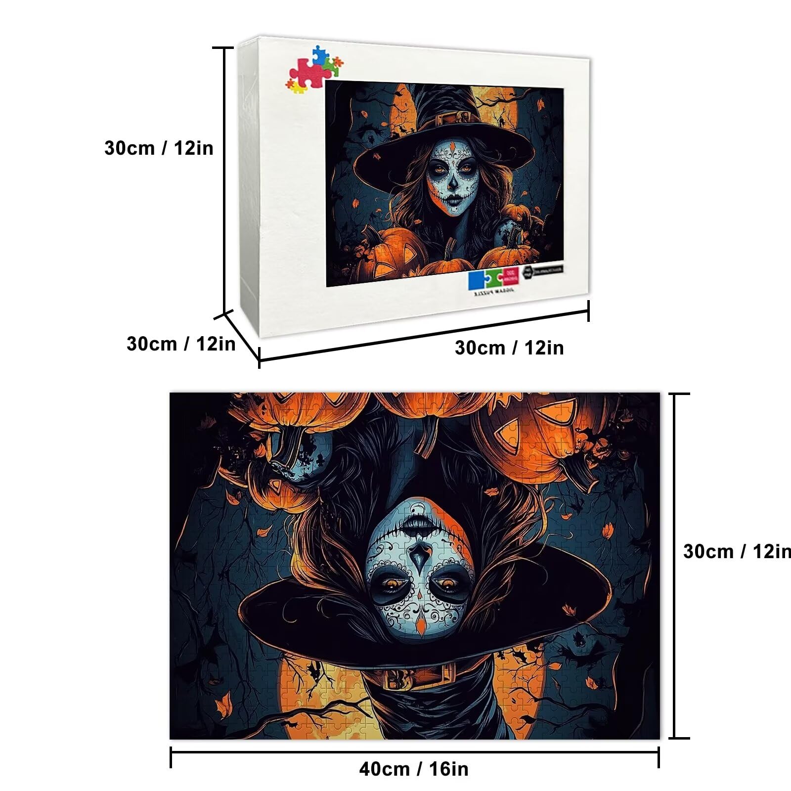 1000 Piece Witch Making Soup Wooden Jigsaw Puzzle - Challenging Adult Puzzle, Halloween Decor, 30x20 Inches