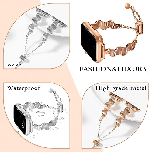 Miniatura 3 de NOUELSYE Correa de reloj para mujer compatible con correas de reloj de 1.496 pulgadas, 1.575 pulgadas, 1.614 pulgadas, iWatch Series 87654321SE,