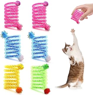 PAVIKE 猫じゃらし スプリング 猫のおもちゃ 6本 猫インタ…