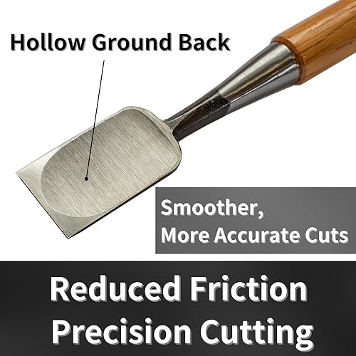 Miniatura 4 de Cincel japonés 1.417 in 1-3/8" Oire Nomi, cincel de madera profesional para carpintería, mango de roble rojo japonés, fabricado en Japón