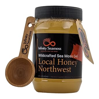 Infinity Seamoss - Sea Moss Gel + Northwest Local Honey | St. Lucia Wildcrafted Sea Moss | 100% Organic 16oz