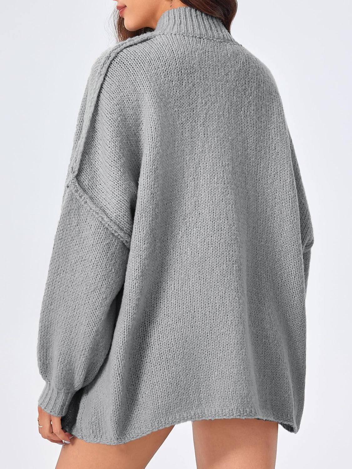 Saodimallsu Womens Oversized Cardigans Long Lantern Sleeve Button Down Chunky Knit Loose Fall Sweater Coats - Image 5