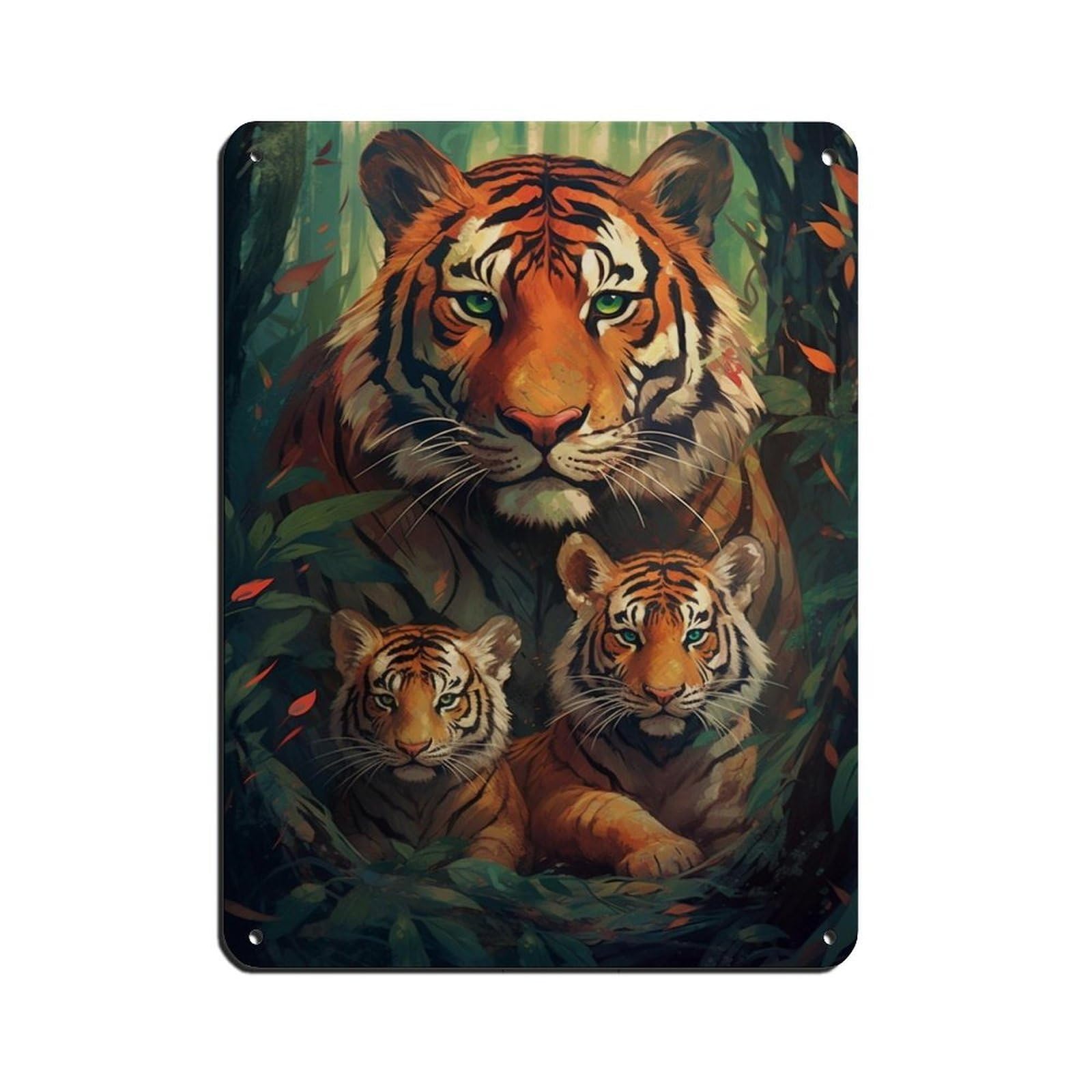 Lxwnze 30L X 40W Cm Tiger Mama Tin Sign Vintage Metal Pub Club Cafe Bar Home Wall Art Decoration Poster Retro 12X16inch(30X40cm)