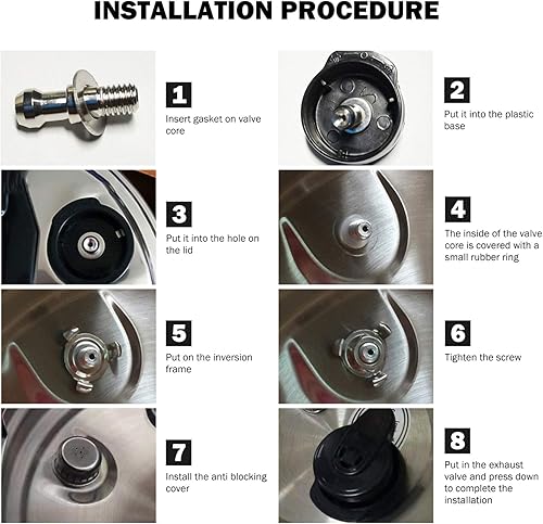 Miniatura 3 de DOITOOL Repuesto de válvula de olla a presión eléctrica, liberación de vapor, mango de liberación universal de válvula y juntas de válvula flotante,