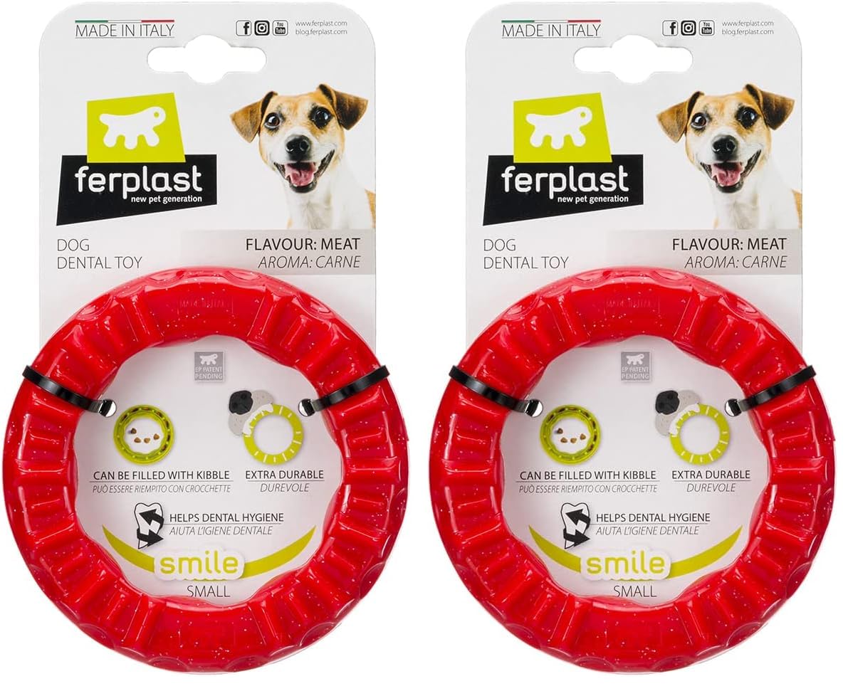 Ferplast Köpek oyuncağı Smile S kırmızı köpek yüzüğü 1 adet (2 paketi)