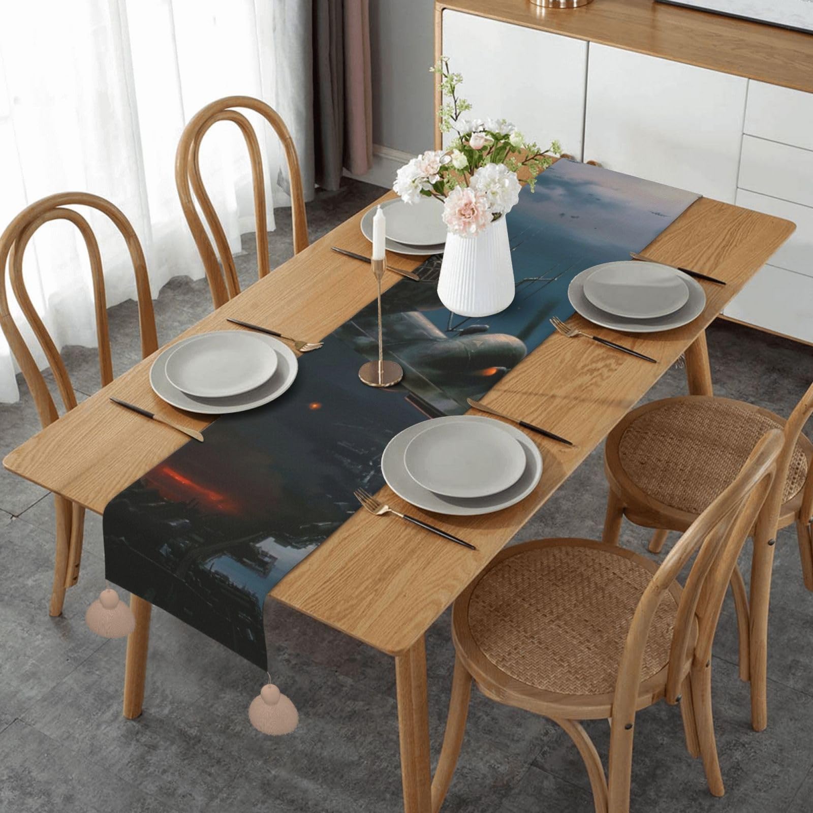 Chemin de table lin avions anti-plis : finie la décoration fade pour votre mariage d'automne