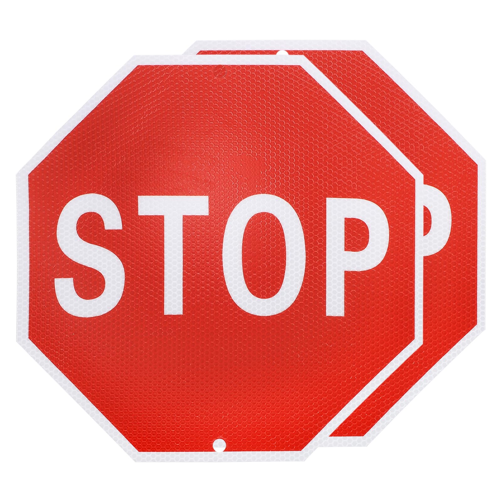 PATIKIL 12 x 12" Stop Signs, 2Pcs Street Traffic Sign Engineer Grade Reflective Sheeting Weather Resistant for Road, Red/White