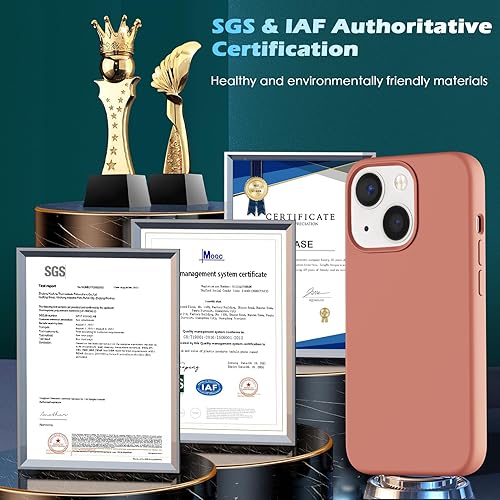 Miniatura 5 de YATWIN Funda 5 en 1 diseñada para iPhone 13 con 2 protectores de pantalla + 2 protectores de lente de cámara, silicona líquida, delgada, de goma