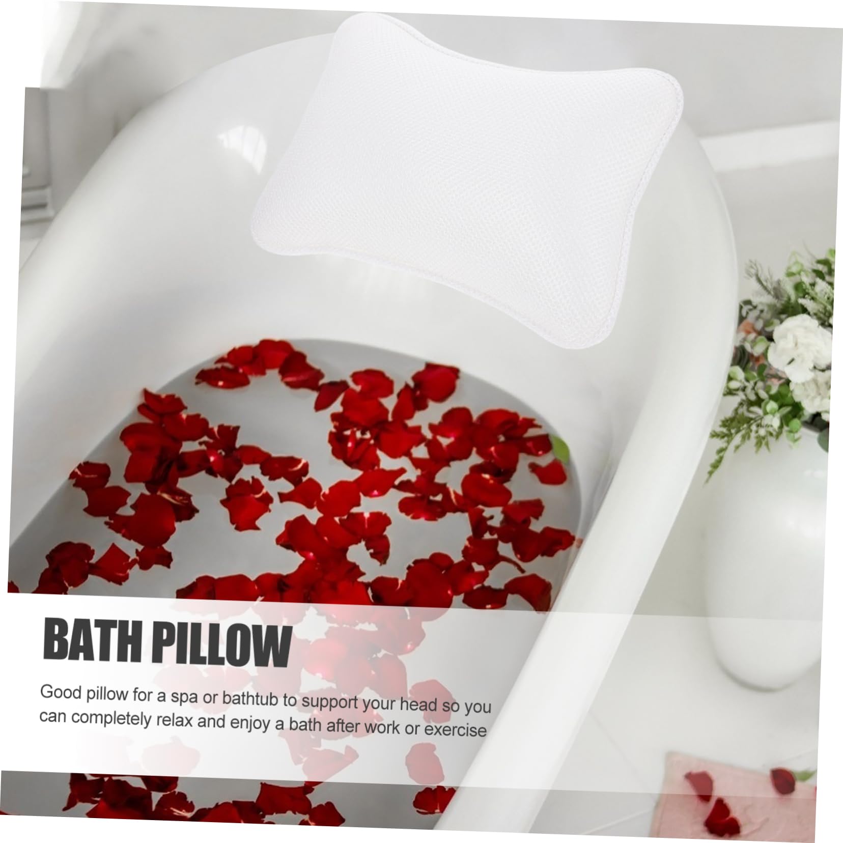 Beavorty 3pièces Coussin De Ergonomique avec Ventouses Appui Tête Confortable Et Respirant pour Spa Et Moments De Détente