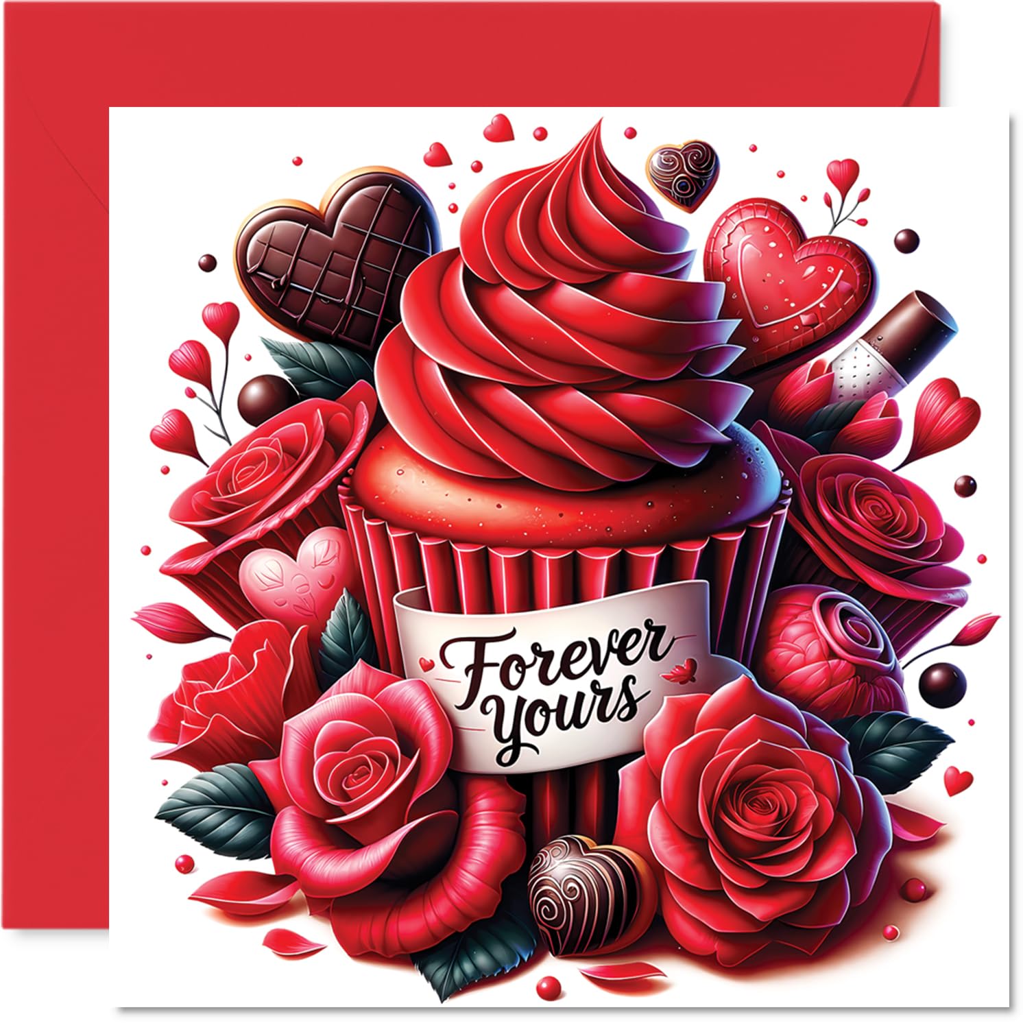 Cute Anniversary Card - Love Cupcakes - Happy Anniversary Card for Women Men, 145mm Joke Humour Anniversaries Greeting Cards