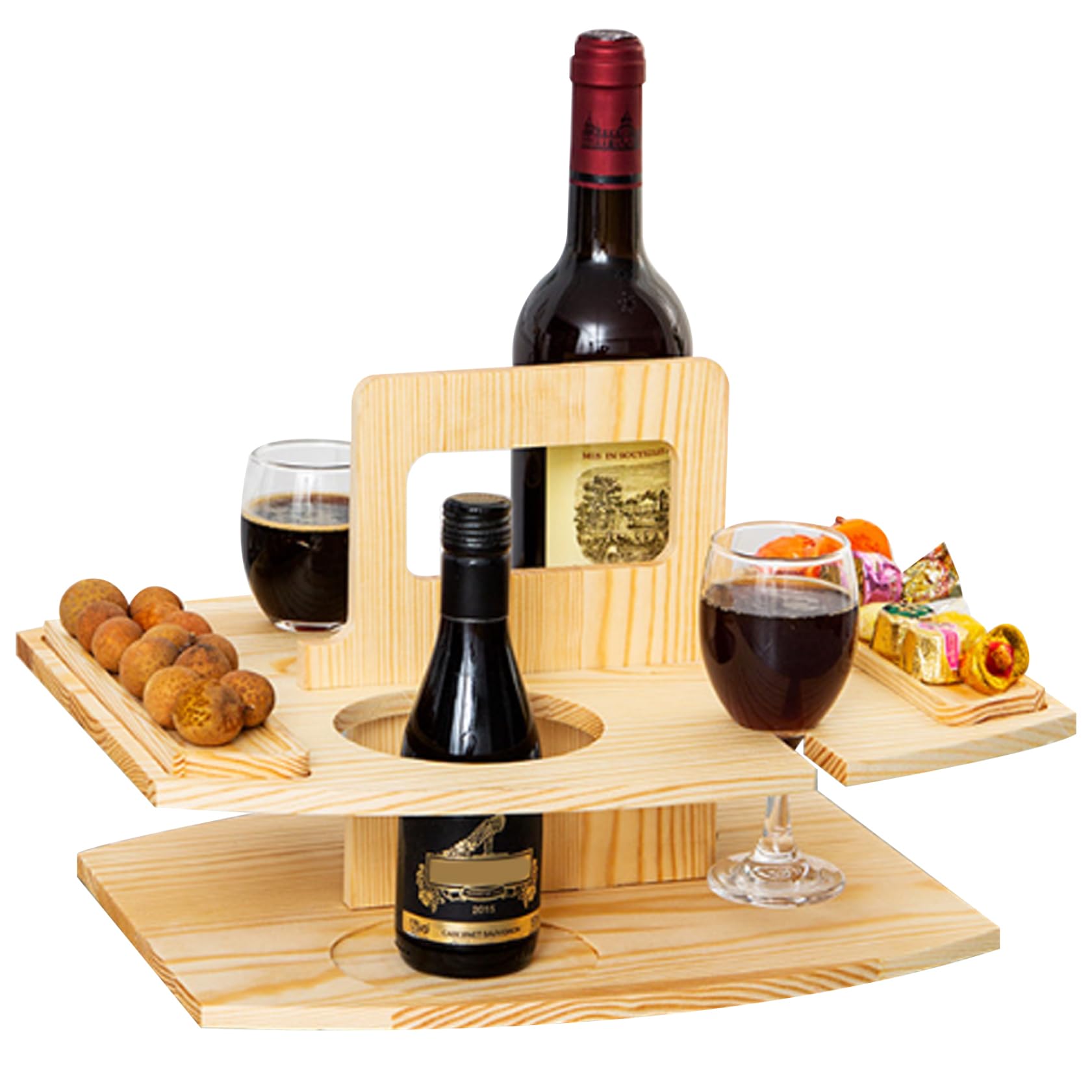 Table de pique-nique en bois amovible et son plateau de collation chic