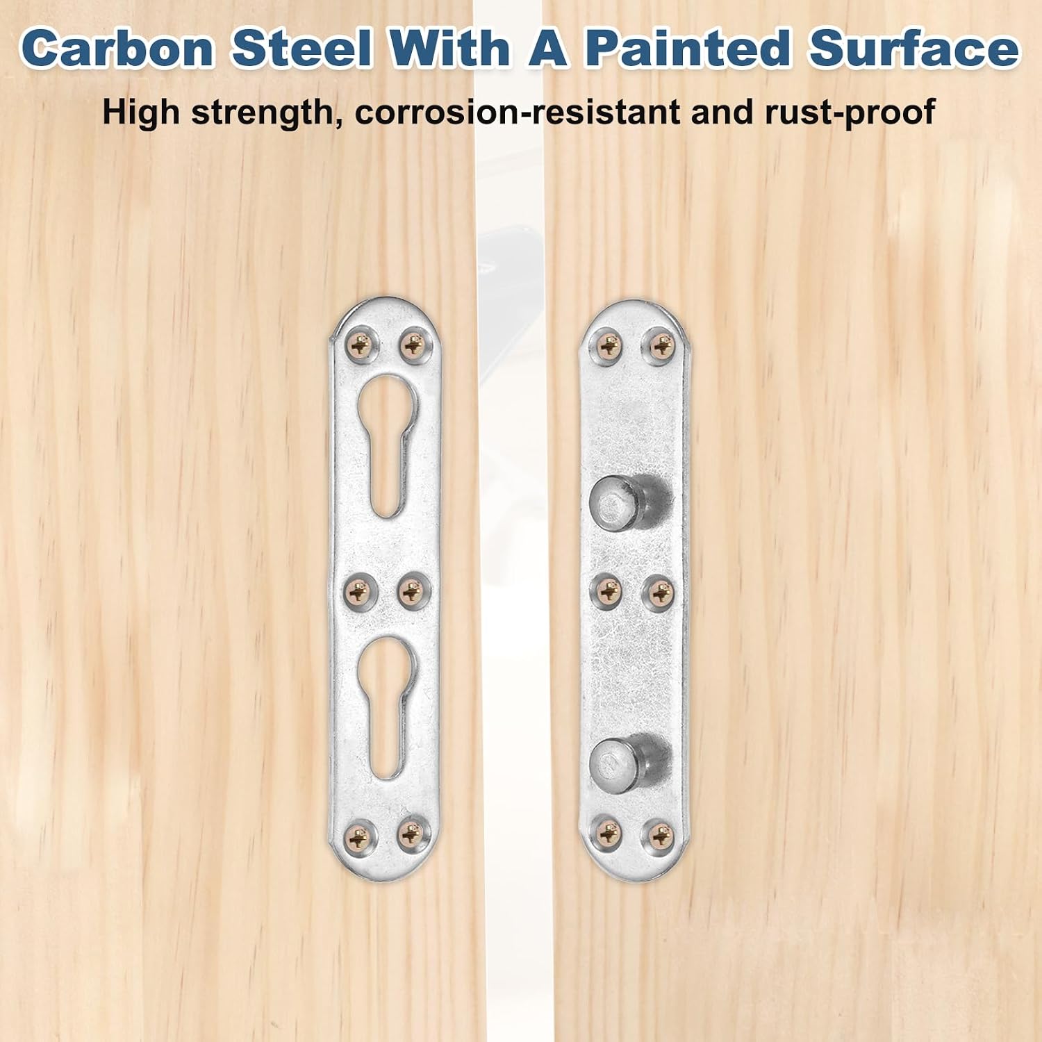 PATIKIL Bed Rail Brackets 5", Carbon Steel Bed Rail Fasteners Hardware for Head Board Footboards Furniture Frame, Silver