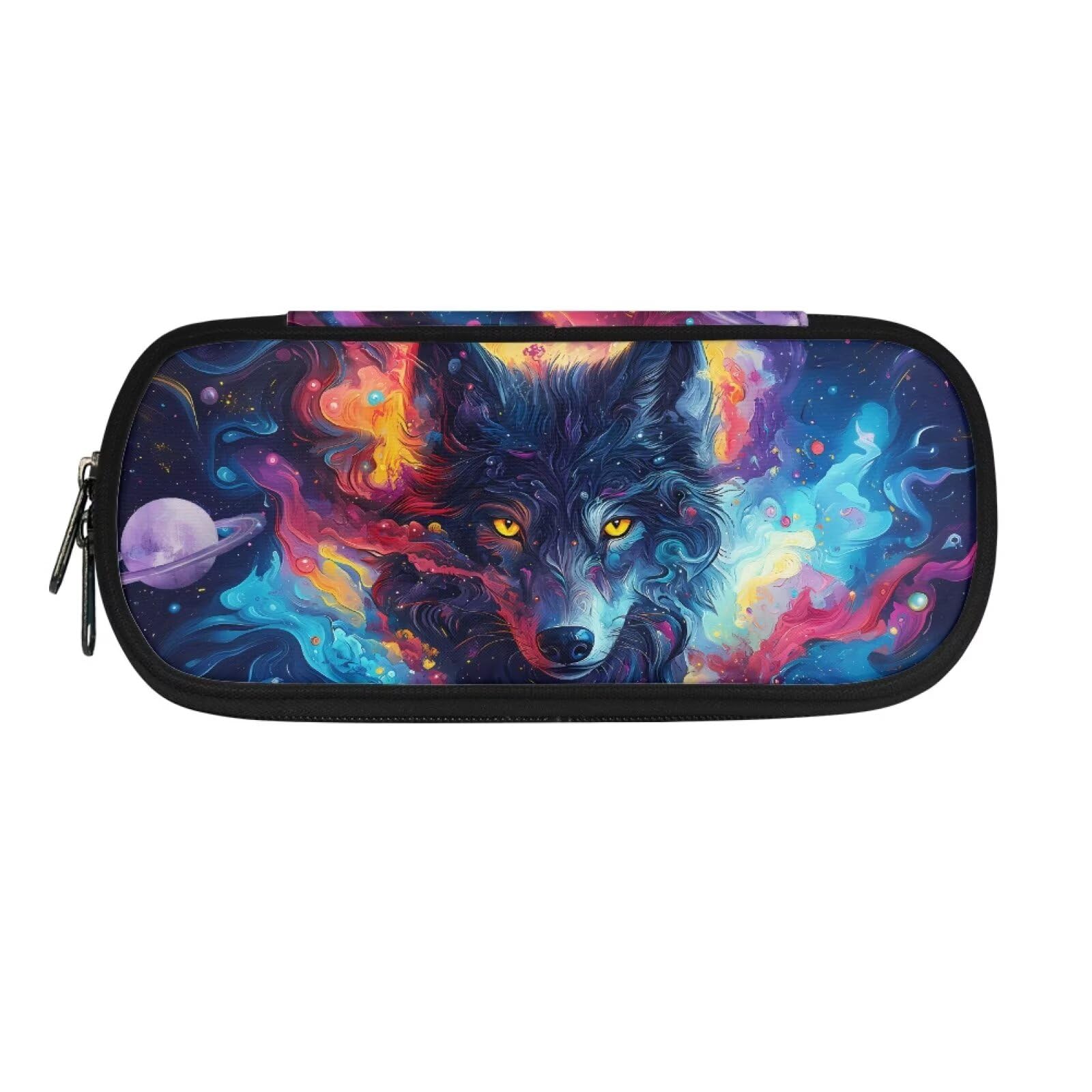 HUIACONG Wolf Galaxy Pencil Case Boys Secondary School Pencil Pouch Large Capacity Pencil Cases Aesthetic Pencilcases