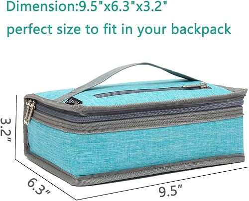 Miniatura 4 de FlowFly - Pequeña lonchera con aislamiento, suave bolsa fácilmente transportable, pequeño enfriador, kit de lonchera con asa, para el trabajo o la