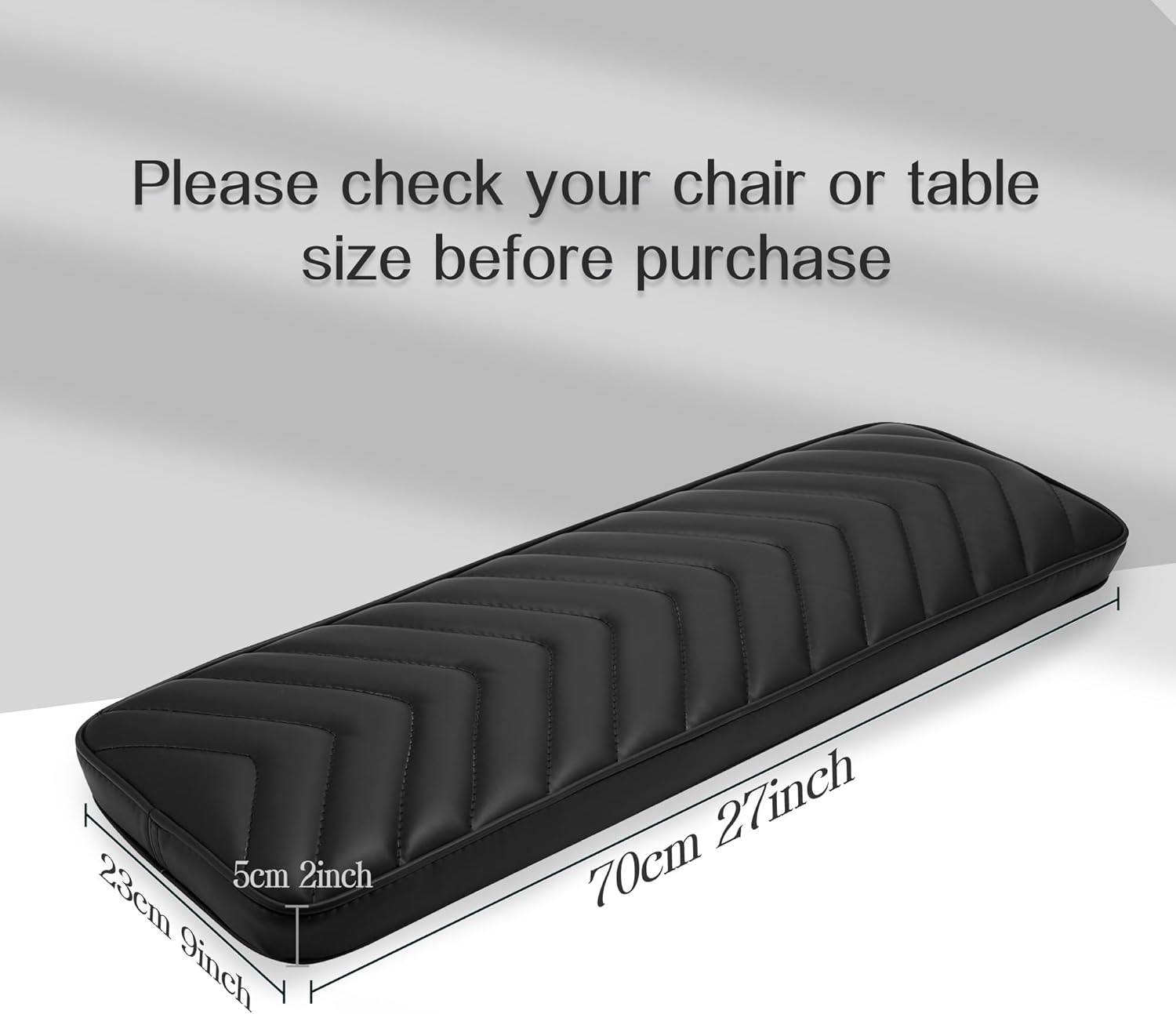 NOVAL Arm Rest Manicure Board for Pedicure Chairs - 9x27 Inch Luxurious PU Leather Hand Rest, Easy to Clean & Non-Slip, Salon-Ready Design for Long Hours Use (Black)