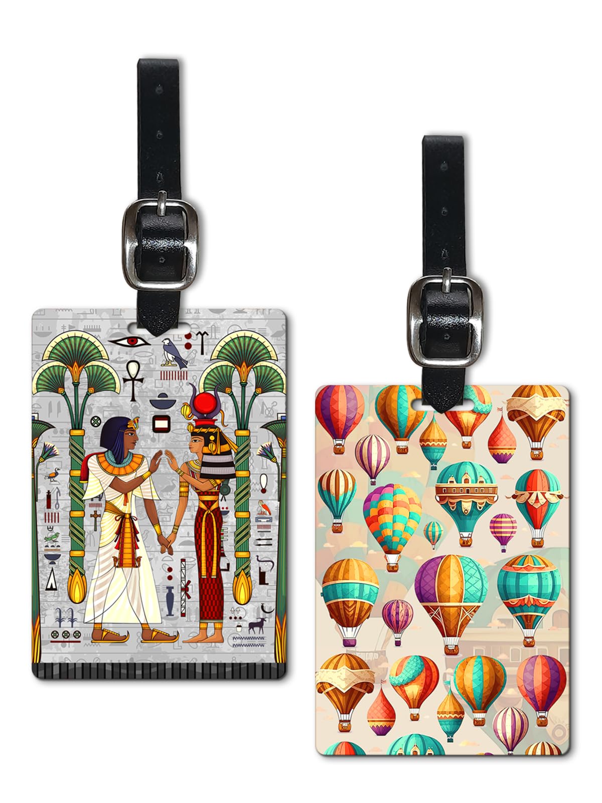 Lentikart 3D Lenticular Luggage Tag Set of 2 | Adventure Egypt Travel + Colourful Hot Air Balloon | Luggage/Bag/Travel ID Label Tags for Suitcase & School Bags-image-46
