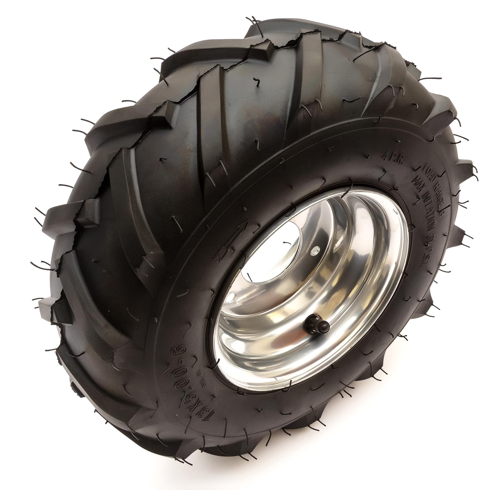 13x5.00-6 Wheel & Tyre 3 Stud Metal 6" Rim 54mm Bore Super Lug Off Road Turf Tread 13x500-6 Ride On Mower Lawn Tractor