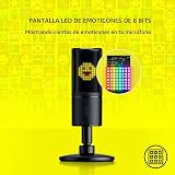Razer Seiren Emote - Micrófono de Streaming: Pantalla LED Emoticon de 8 bits, emoticones reactivos de stream, micrófono de condensador hipercardioide, soporte de choque incorporado, altura y ángulo ajustables, negro clásico.
