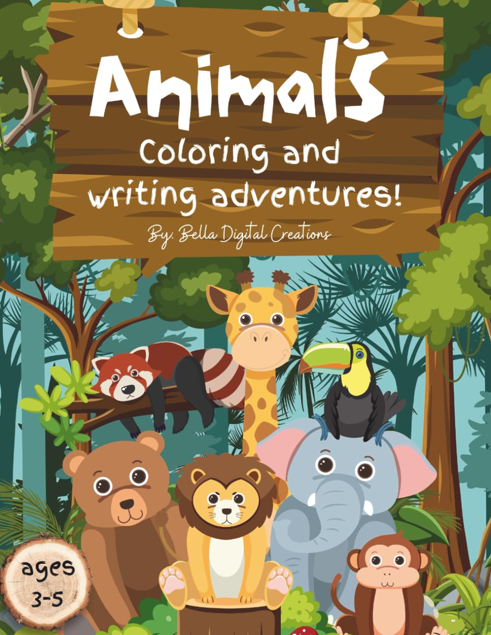 Animals Coloring and Writing Adventures: A Fun Preschool Workbook for Coloring, Tracing, and Early Learning (Ages 3–5)