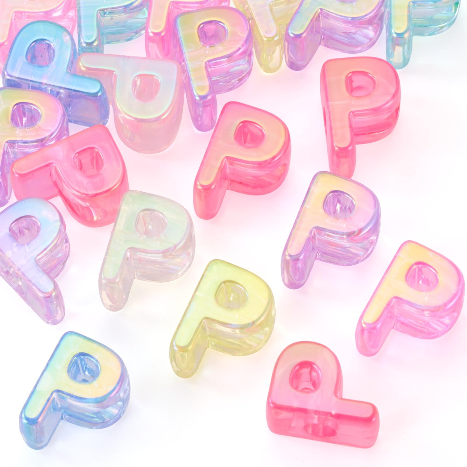 20Pcs Large Acrylic Letter Beads, Big Iridescent Letter Alphabet Beads - Image 7