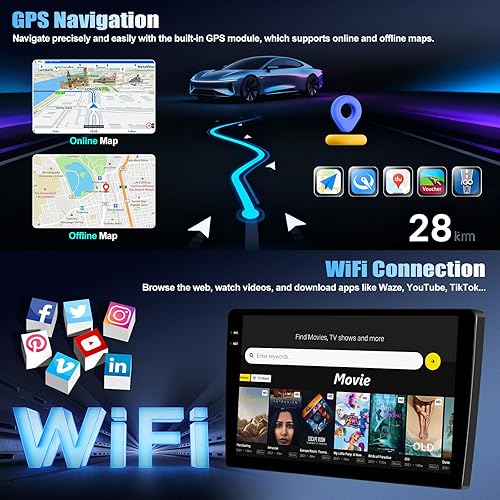 Miniatura 5 de 4+64G Android 15 Estéreo de coche para VW Beetle 2004-2010 con Carplay inalámbrico Android Auto, 9 pulgadas 1280 * 720P IPS pantalla táctil