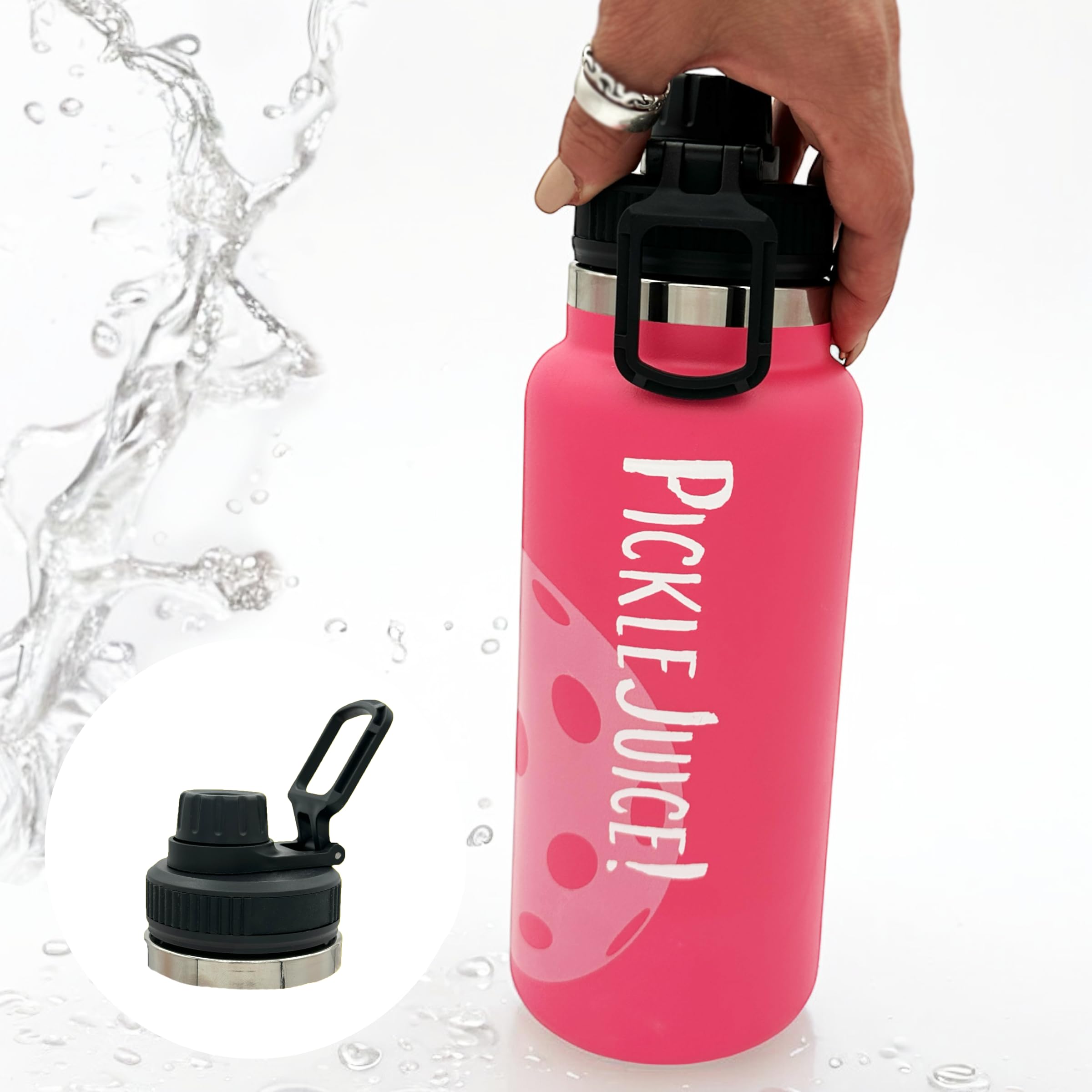 Pickleball Gift Water Bottle - 20oz Insulated Stainless Steel With Straw Lid, Sweat Proof Design