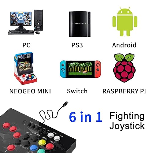Miniatura 3 de Arcade Fight Stick - Hitbox arcade fighting Joystick -Street Fighter Games Controler with Turbo for PS3, Nintendo Switch, PC Windows (781011),