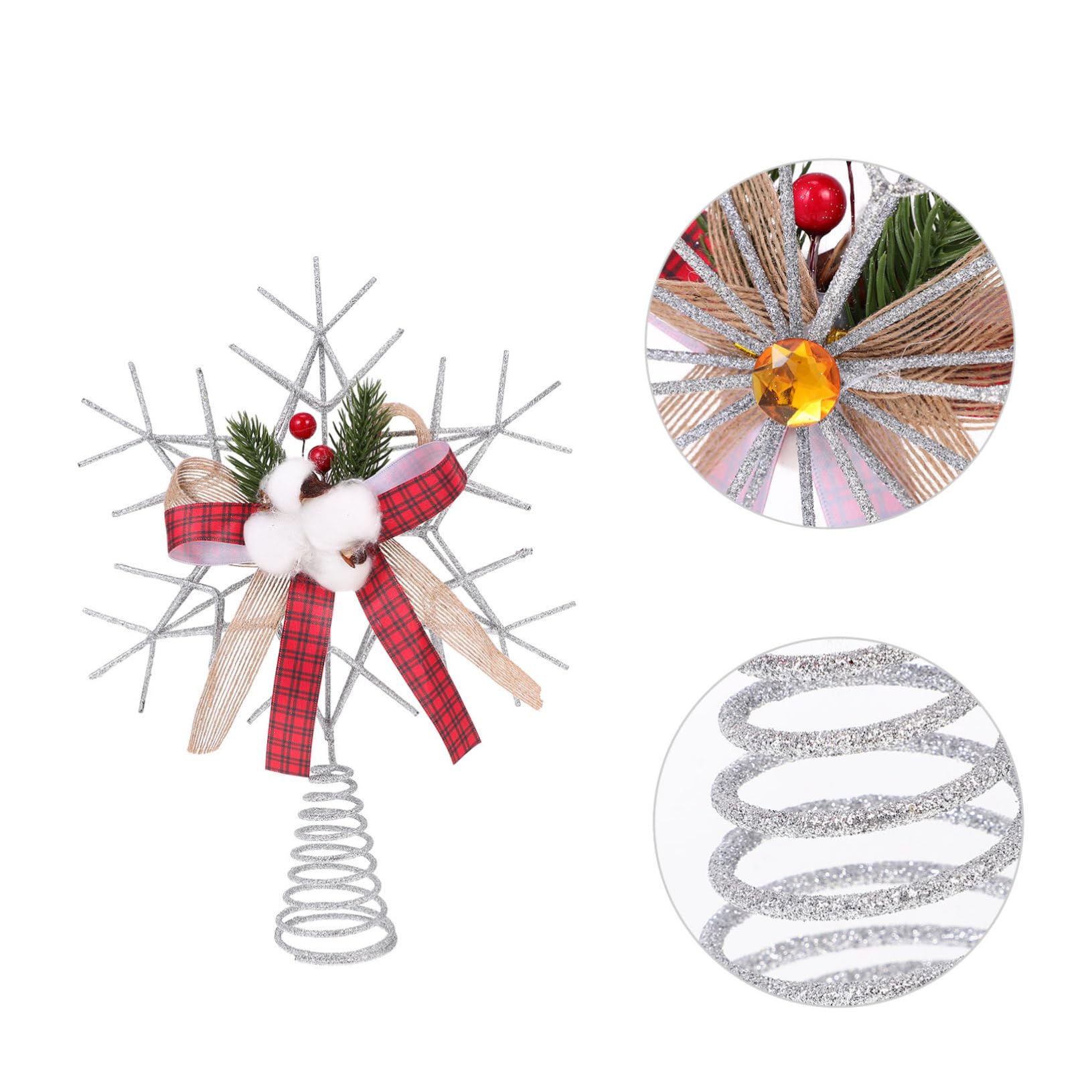 Schmiedeeiserne Weihnachtsbaumspitze Stern Metall Dekoration 25x32cm Silberfarbene Baumspitze Für Weihnachtsbaum Deko Und Festliche Wohnatmosphäre