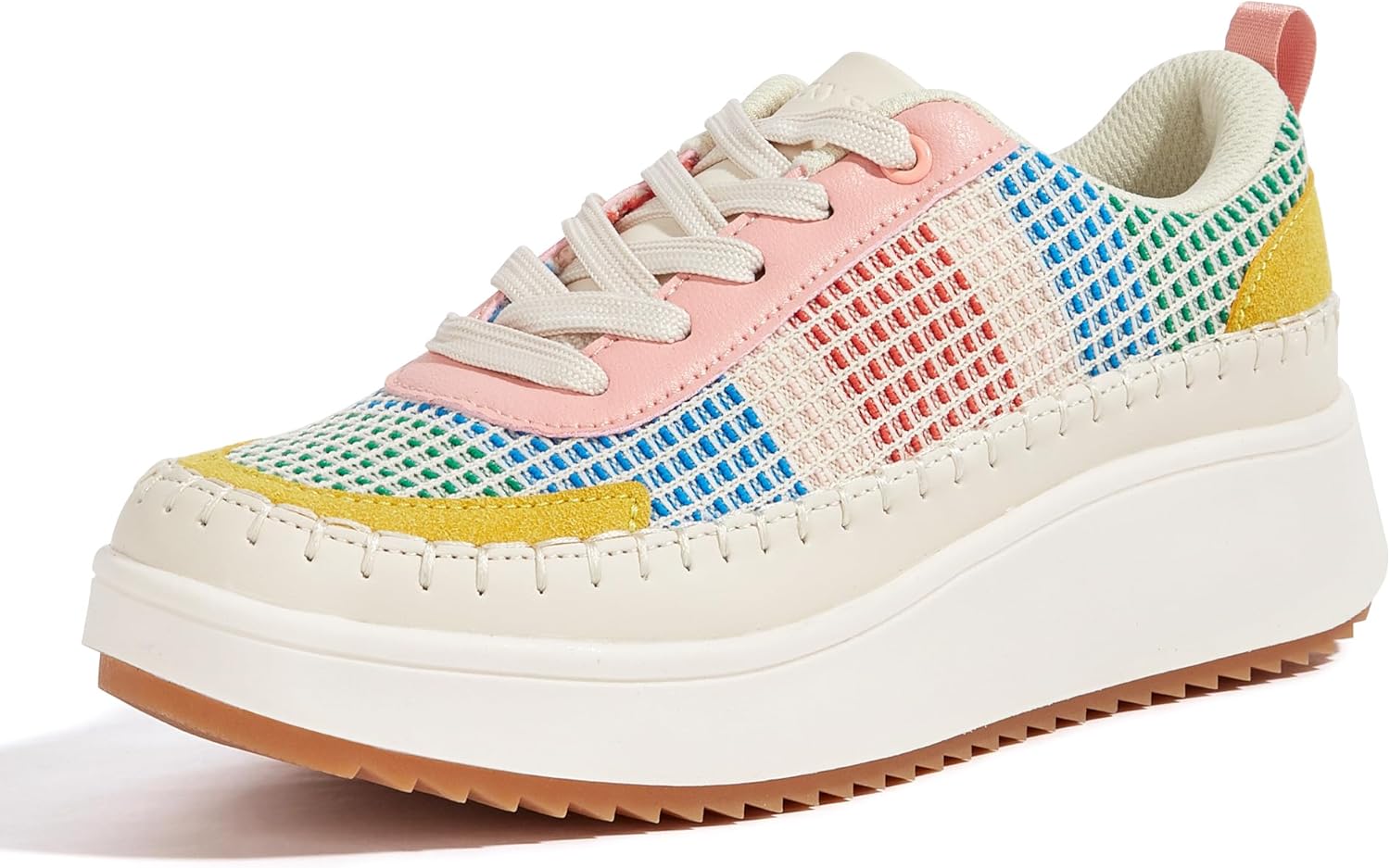 LUCKY STEP Girls Rhinestone Platform Sneakers Trend Chunky Informal Glowing Retro Braided Strolling Footwear