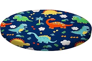 Cloele Round Fitted Sheet - Microfiber Dinosaur Fitted Sheet for 42 X...