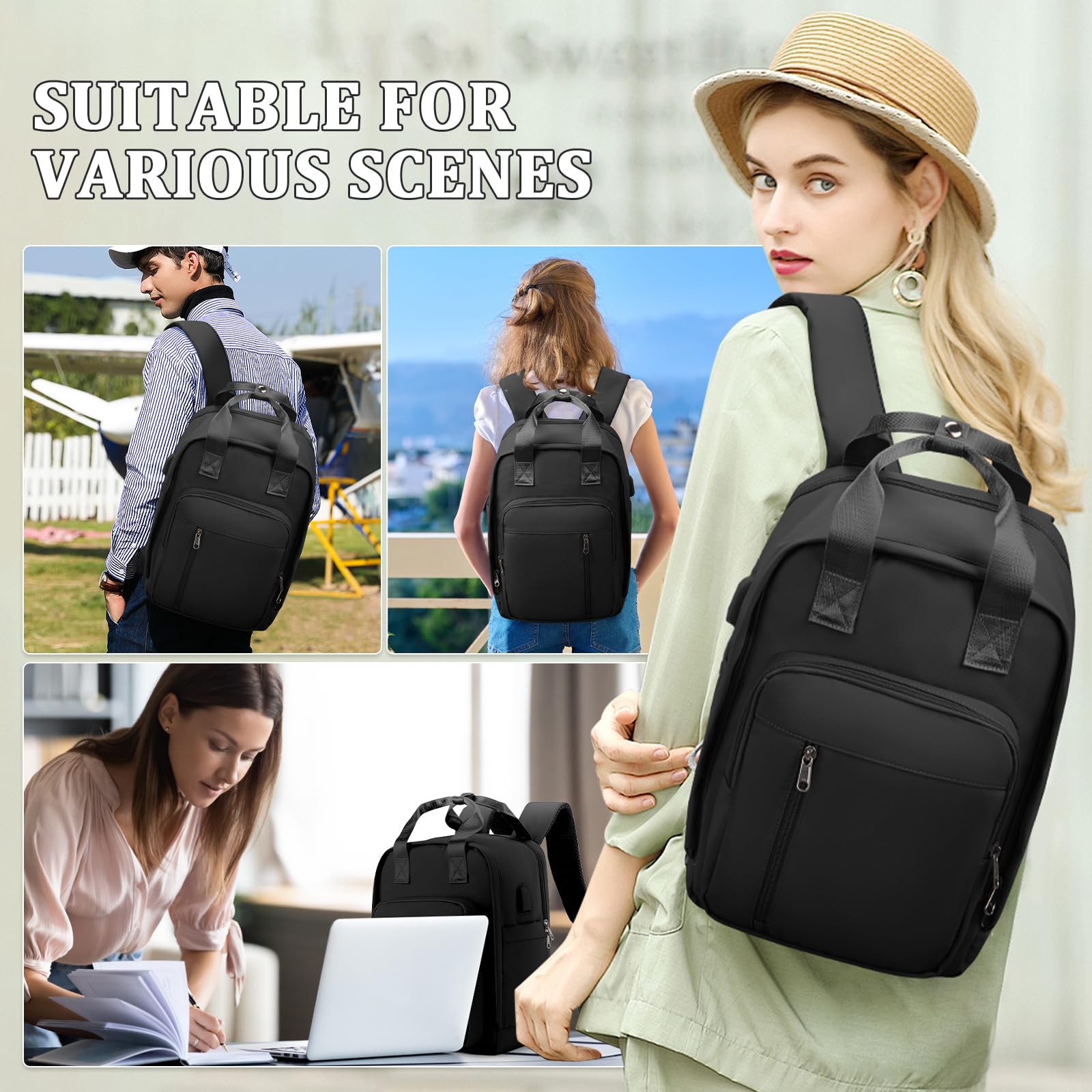 SZLX Zaino Ryanair 40x30x20 Sottovuoto con Pompa Zaino Ryanair 40x20x25 Donna Zaino da Viaggio Wizzair Bagaglio a Mano Uomo per Laptop da 14 Pollici Borse da Cabina 45x36x20 Easyjet con Porta Scarpe