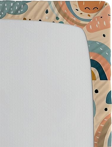 Miniatura 88 de Ambesonne - Sábana bajera ajustable multicolor, en colores y tres tamaños Azul y gris,Verde Militar Sage Green,Ámbar beige,Negro Grey White,Azul