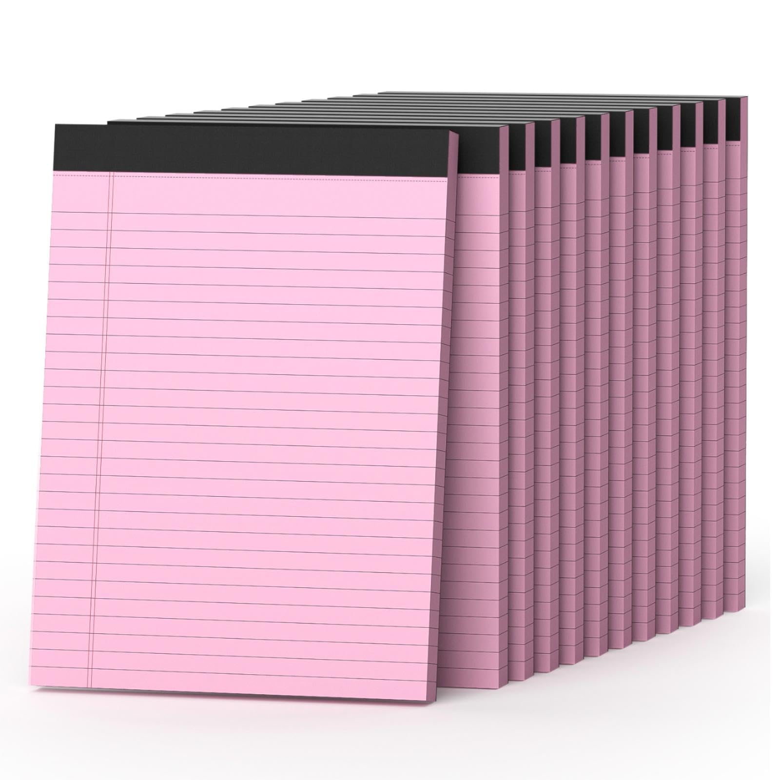 Lot de 12 blocs-notes à lignes larges lignées avec carnet d'écriture micro-perforé de 360 feuilles de 21,6 x 27,9 cm - Pour l'école, le bureau et la maison