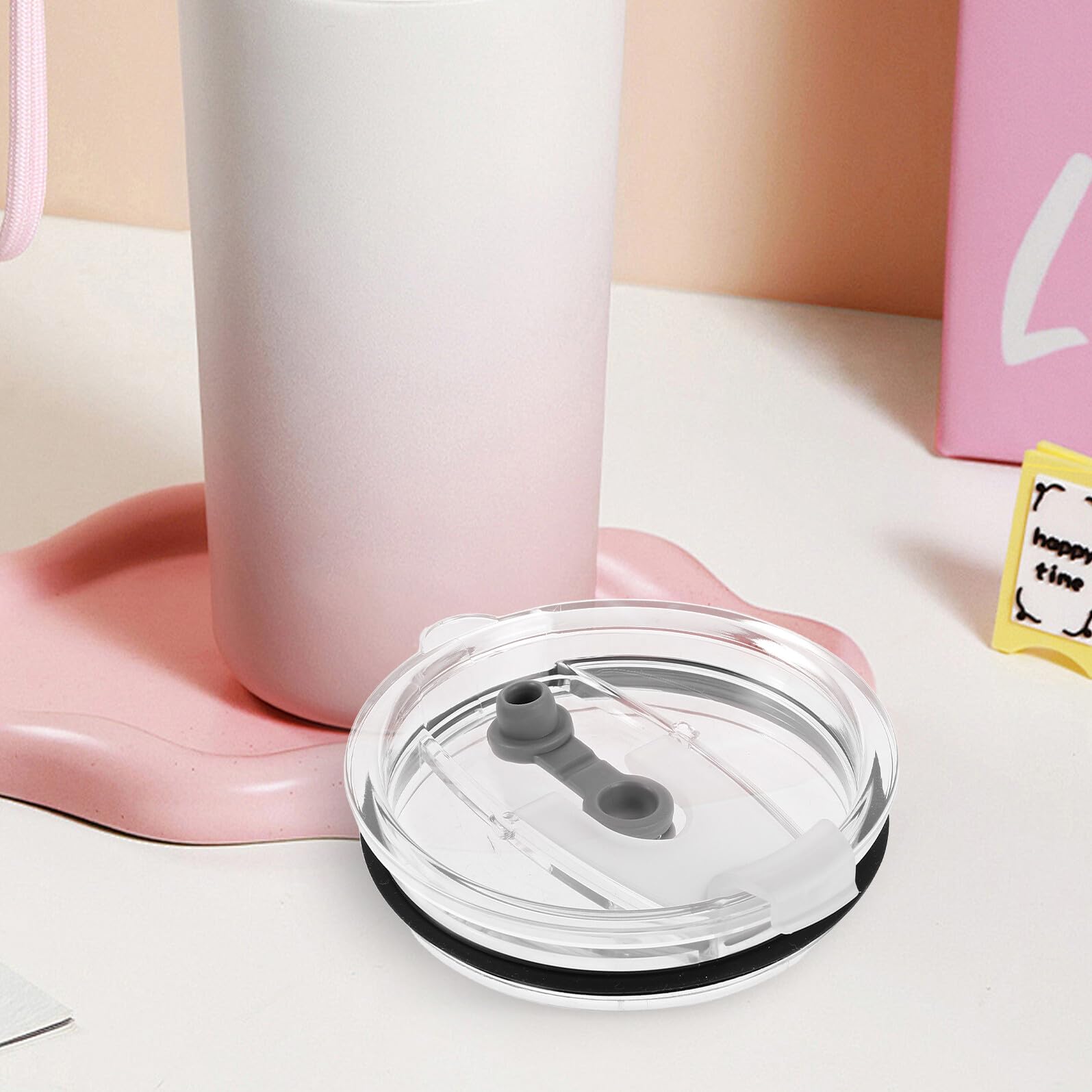 10 Stück Spritzwassergeschützte Tumbler Deckel aus Transparentem Auslaufsichere Ersatzdeckel für Isolierbecher Langlebige Thermobecher Abdeckung Passend