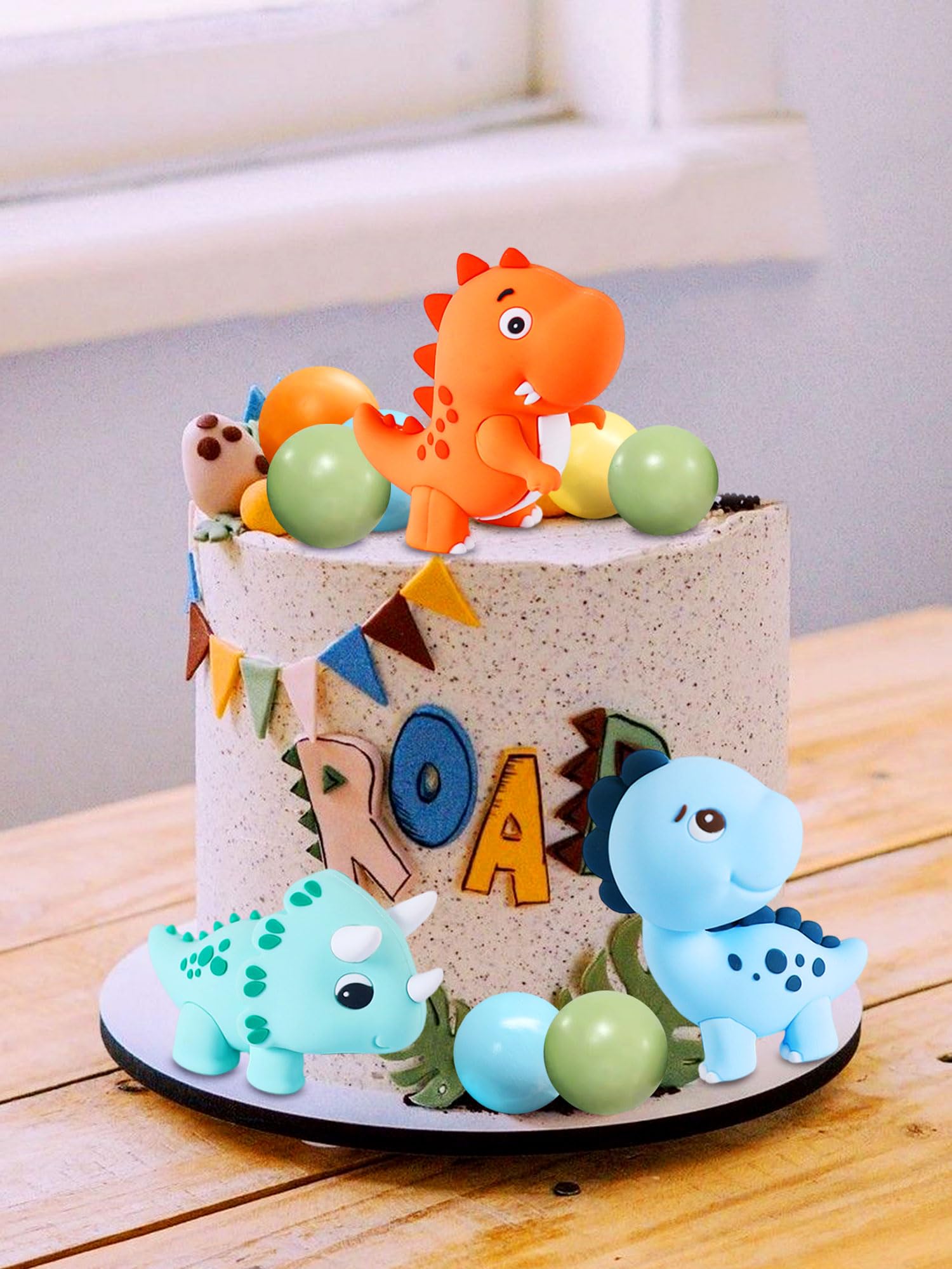 33-teiliges Dino Kuchen-Deko-Set – Für Geburtstag, Muffins & Torten (Lebensmittelecht)