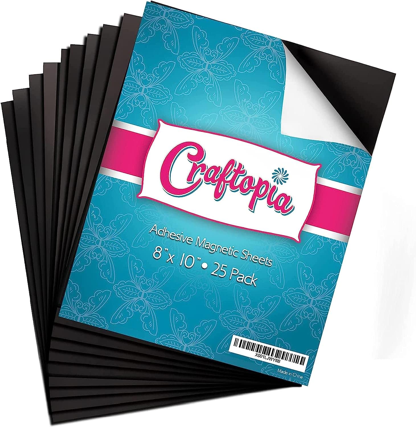 Crafare Magnetic Adhesive Sheets,4" x 6"15 Pack Cuttable Magnetic Sheets,Flexible Magnet Sheets with Adhesive for Crafts,Photos Drawings to Stick