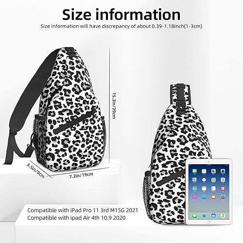 Miniatura 2 de Mochila cruzada para hombres y mujeres, bolsa de pecho, bolsa de hombro, una correa, mochila de viaje para senderismo, Leopardo de nieve, Mochilas