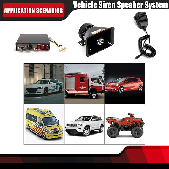 9 Tones Police Siren 100W Wired Handheld Microphone Loudspeaker