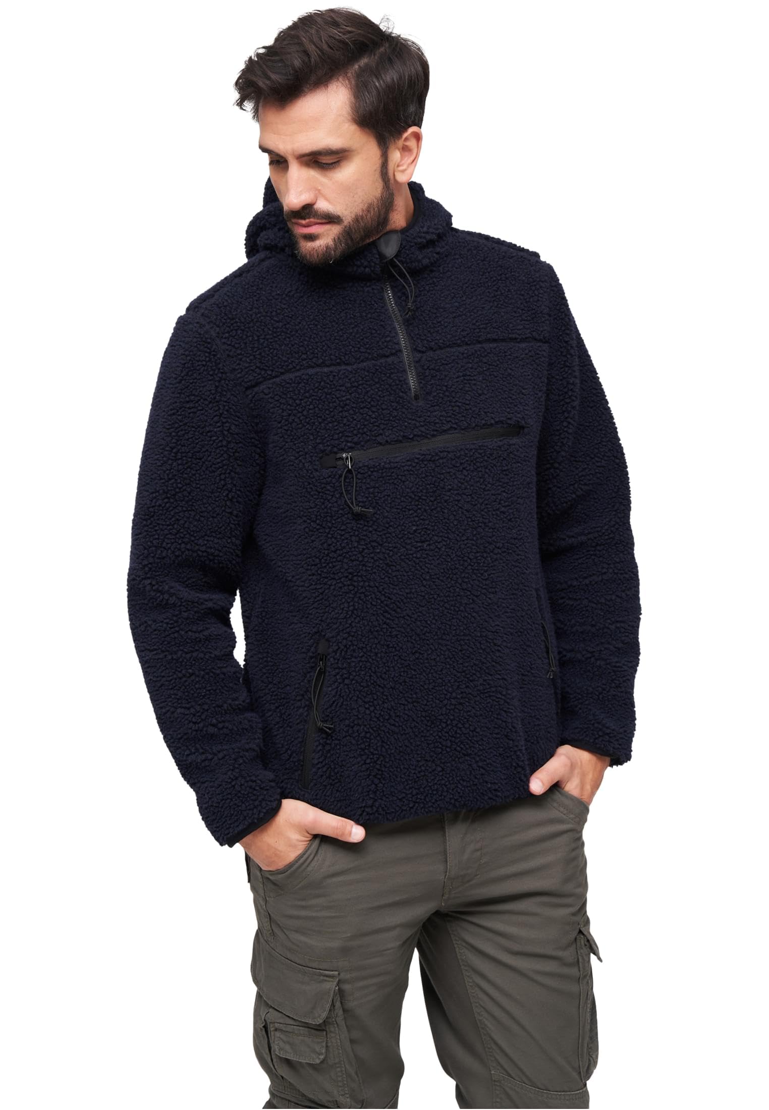 Brandit Teddyfleece Worker Pullover, color: navy, size: M