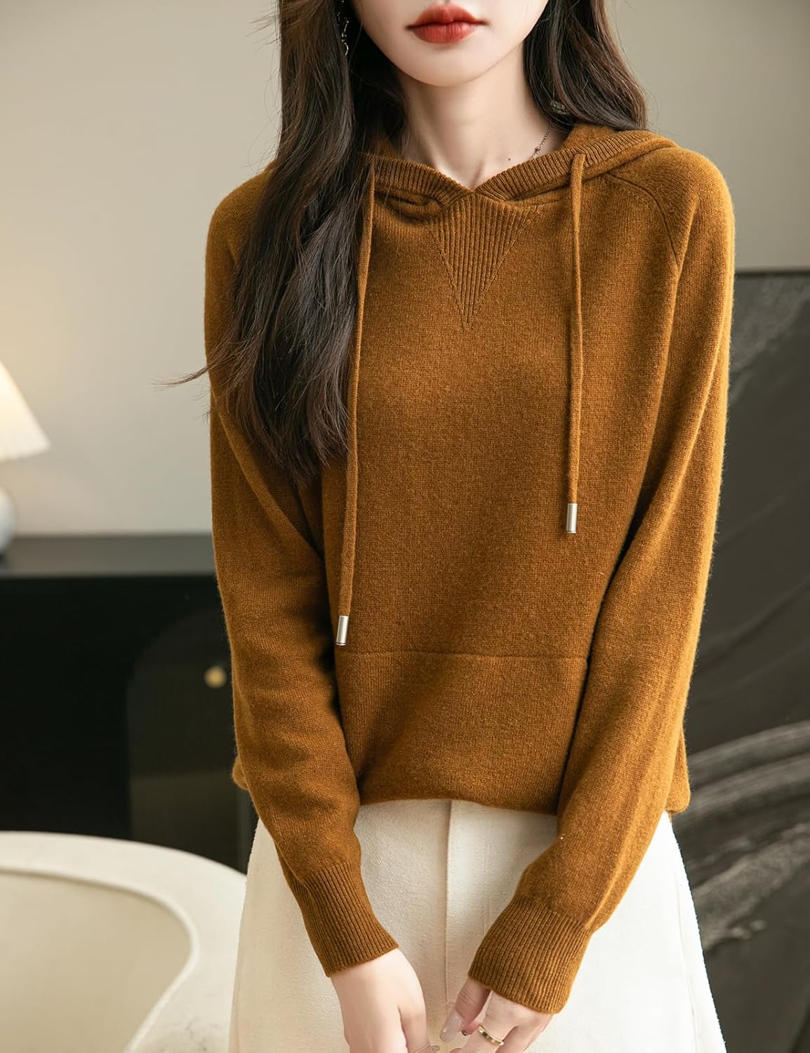 Chanyarn Women's 100% Merino Wool Hoodies 2025 Fall Winter Warm Soft Sweater Long Sleeve Knitted Sweatshirt with Pocket - Image 4