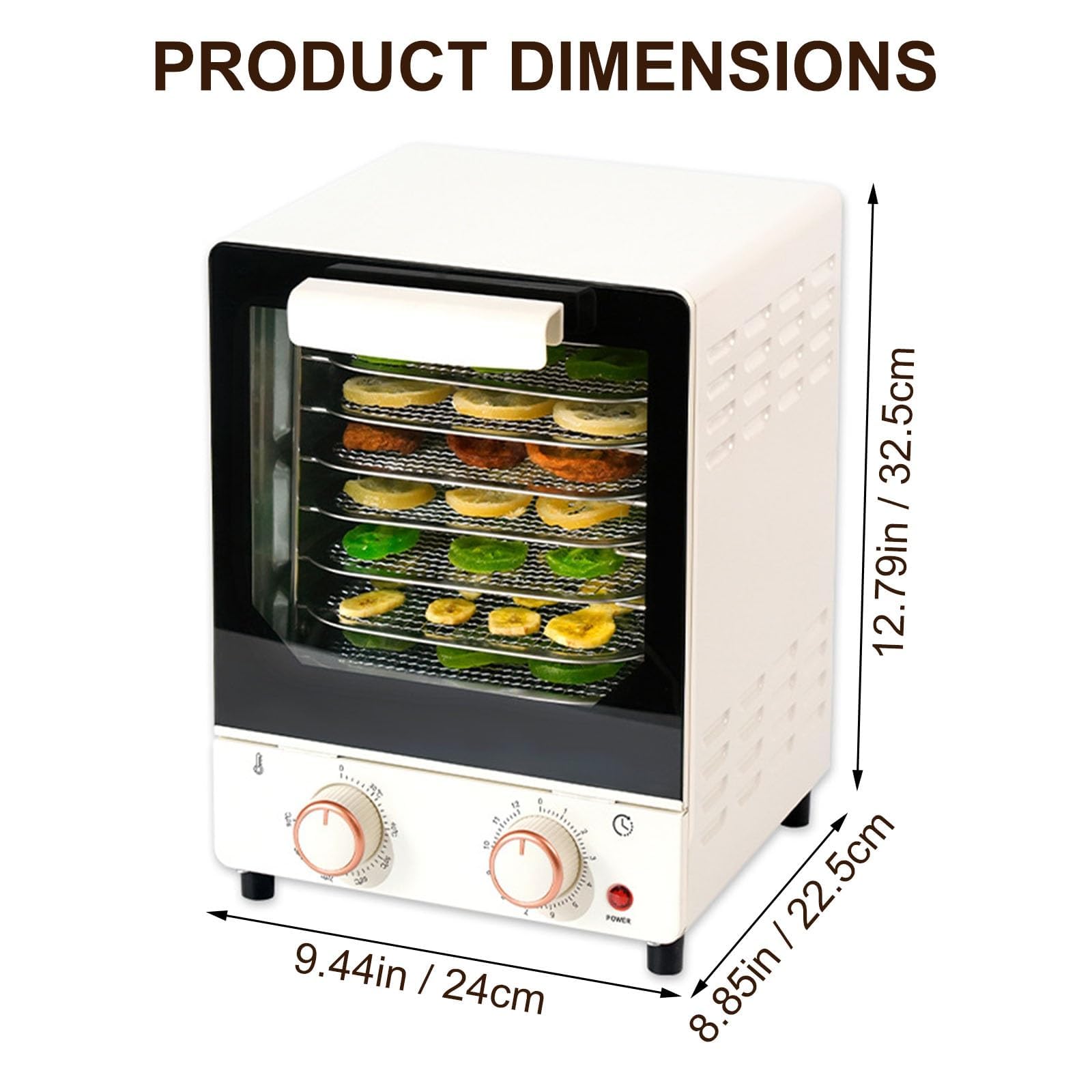 Disidratatore Elettrico per Alimenti a 8 Vassoi, Macchina Liofilizzatrice da 250W con Controllo Digitale della Temperatura 30-90°C, Timer da 12 Ore per Jerky, Carne, Frutta, Verdure e Snack