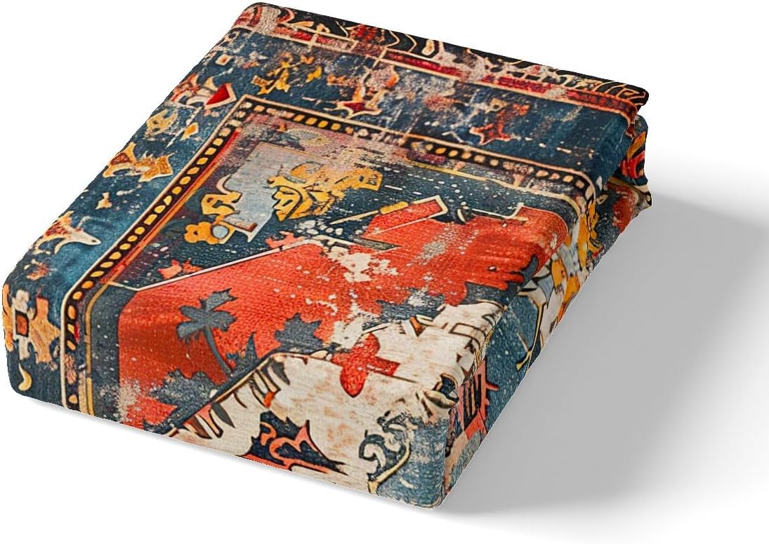 Erosebridal Ethnic Tribal Duvet Cover King,Bohemian Flower Bed Set for Girls Women Teens,Distressed Bedding Boho Medallion Comforter Cover,Vintage African Style Quilt Cover with 2 Pillow Cases,Red
