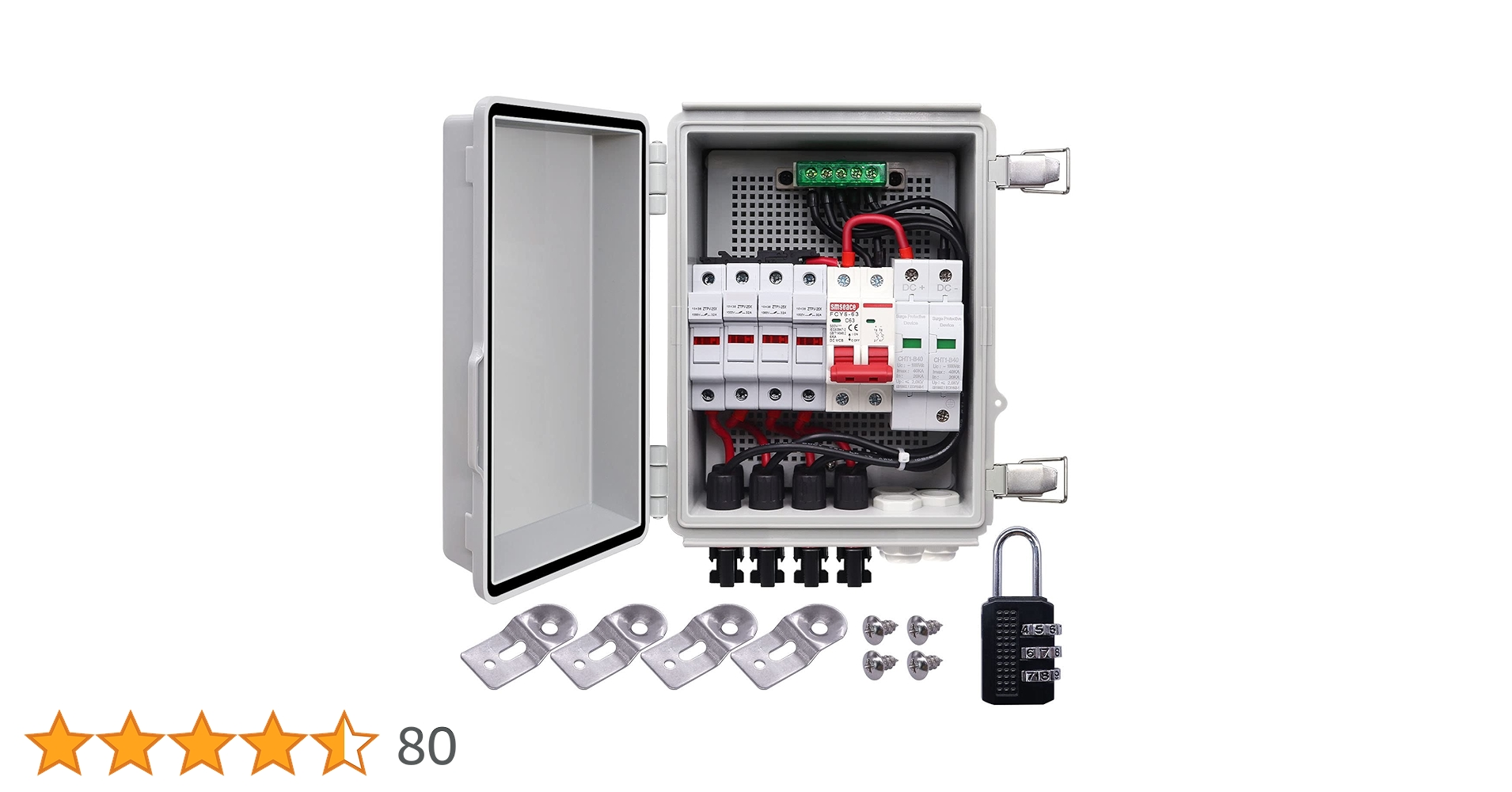 weideer 4 String PV Combiner Box with Circuit Breaker LED